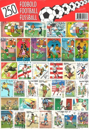 250 forskellige fodbold frimærker
