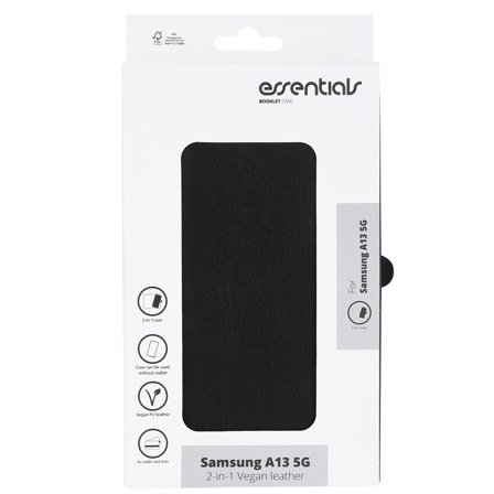 Essentials Samsung Galaxy A13 5G PU wall,detach, 3 card,Black