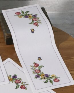 Läufer Tulpen und Stiefmütterchen