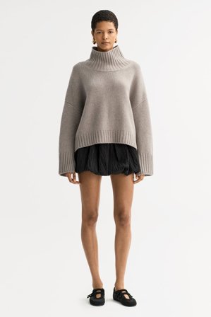 Soft Goat - Girlfriend turtleneck - Women cashmere sweater - L - Greige