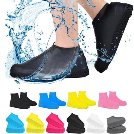 Silicone Waterproof Shoe Covers Anti-Slip Rain Boots Unisex Sneakers Protector For Outdoor Rainy Day Reusable Rain Shoe Cover