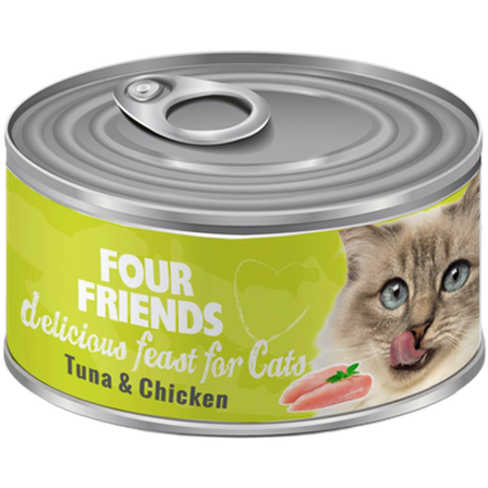 FourFriends - Cat Adult Tin Tunfisk og kylling 85 g - Katt - Kattefôr & kattemat - Våtfôr og våtmat - ZOO.no