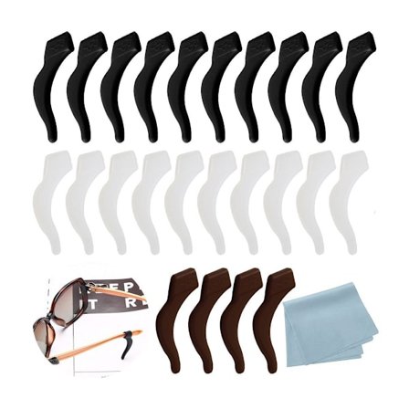 WINOMO 20 par myke silikonbriller Anti-Slip øreputer (Transparent) KLB