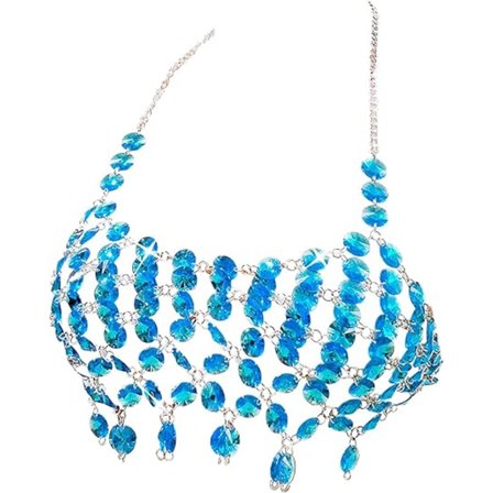 Sexy Kvinnelig Smykke Perle Halter Ryggløs Kroppskjede BH