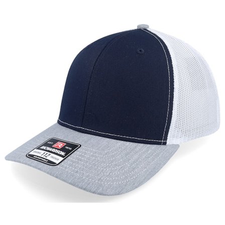 Richardson - Blauw trucker Cap - 112 Tri Navy/White/Heather Grey Trucker @ Hatstore