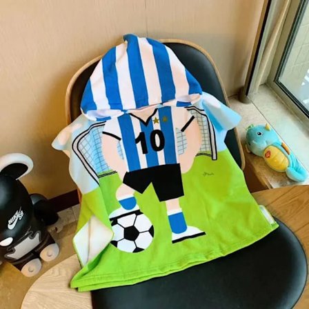 Nyfødt omslagsteppe Tegneserie Barn Baby hette Spedbarns badekåpe Baby badehåndklekåpe Bomull Gutt Jente Strandkåpe Cap Football