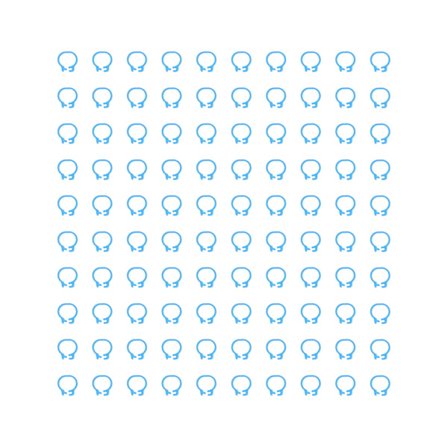 100 STK 8 mm Due Identifikasjonsbeinringer Fjærkre Bånd Uten Ord Lyseblå