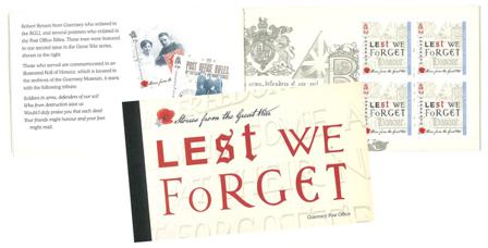 Guernsey - WWI / Lest We Forget PBK - Postfrisk prestigehæfte