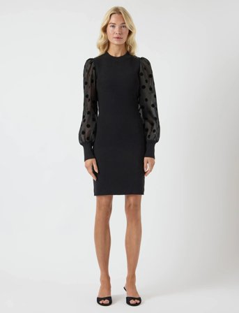 YAS Yasdotme Ls Knit Dress S. Noos - Black - S