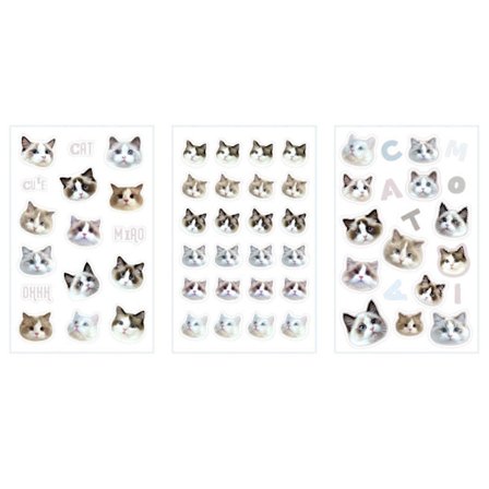 Tegneserie Katte Klistermærke Børn Belønningsklistermærke Kompatibel med Scrapbooking Journal Album Telefoncover Laptop Vandflaske Snowboard