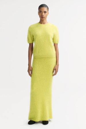 Soft Goat - Brushed Short Sleeve - Kashmirtröja dam - S - Lime