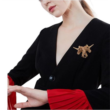 Enhörningsbrosch Full Strass Dubbelhövdad Hästbrosch