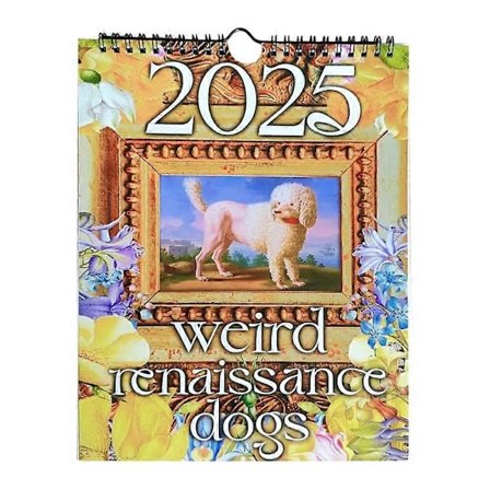 2025 Vægkalender Hunde Mystik Middelalderlige Hunde Vægkalender Interessant Månedskalender til Hjem Skole Kollegieværelse