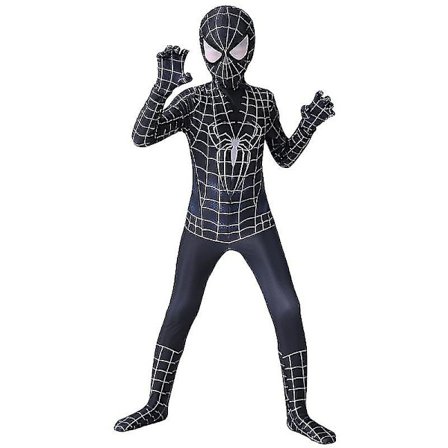Musta Spiderman Cosplay Superhero Costume Kids Adult Bodysuit