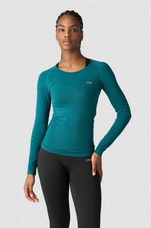 ICANIWILL - Everyday Seamless LS Dark Teal Green - Träningströja - Dam - Träningskläder från ICIW