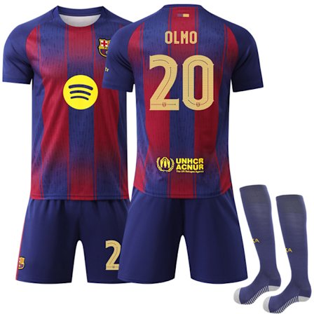 Hot 2025 2025-2026 Barcelona Hjemme Champions League versjon fotballdrakt Nr. 20 Olmo Olmo Olmo 26