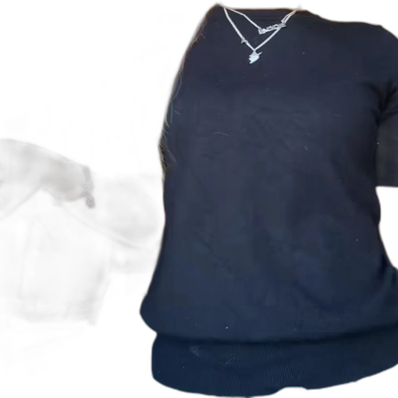 Svart stickad kortärmad tröja/t-shirt