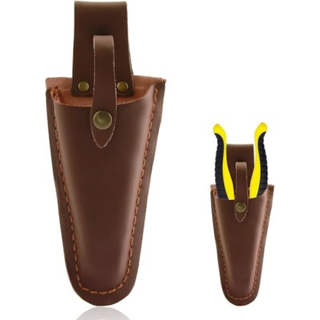 Læretui for beskjæringssakser eller tang, hageholder i førsteklasses lær, ideell for sakser, saks, pinsett, praktisk tilbehør fo