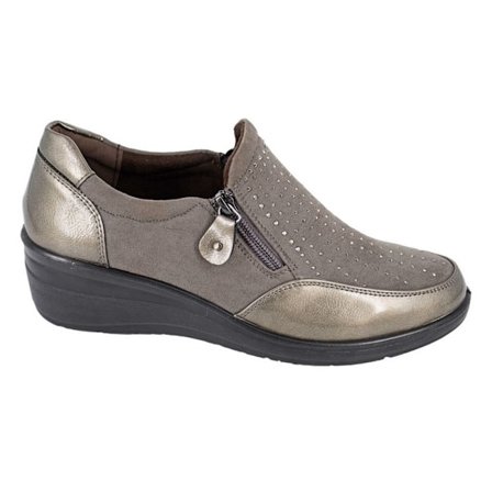Boulevard Dam/Dam Patent PU Casual Skor 7 UK Pewter