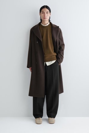 COS Men's Maglione Girocollo In Lana Cotta in Marrone