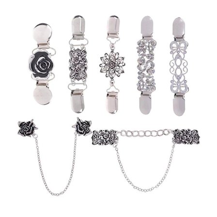 7 stk. Vintage skjortekjole cardigan clips, taljeclips til kvinder