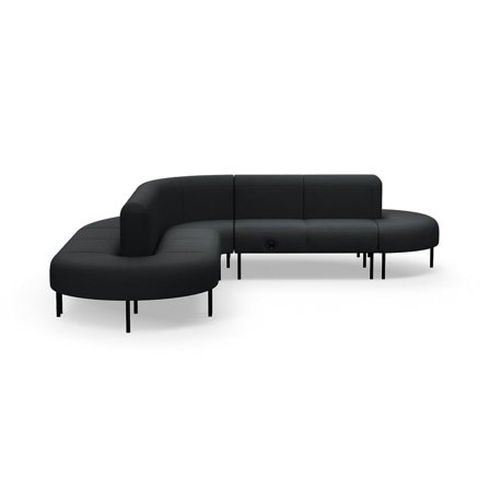 Sofa VARIETY, L-form, med USB-stik, stof Pod CS, antracit