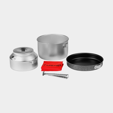 Camping set Trangia 628T+F27, with 1 saucepan & 1 coffee pot in AL / aluminium + 1 frying pan in NS / Non Stick Teflon + handle + case