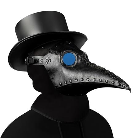 Halloween Pestdoktor Maske Kostyme Fugl Lang Nese Nebb Rekvisita - Perfekt I black