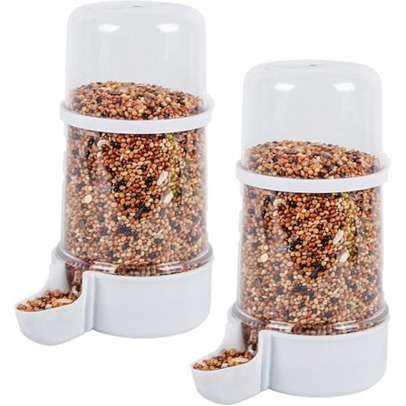 Parakitt Vanndispenser Sølefri Papegøyemat Frødispenser Fugl Automatisk Vannmater Beholder Undulat Bur Tilbehør 2STK450ml