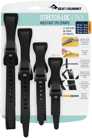 Sea to Summit Strap Stretch-Loc Set 20 mm 4-pack Black - Sea to Summit