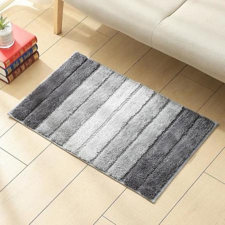 Chenille Baderom Teppe, Sklisikkert og Absorberende, Fløyelsmyk Gradient gray 45*65CM