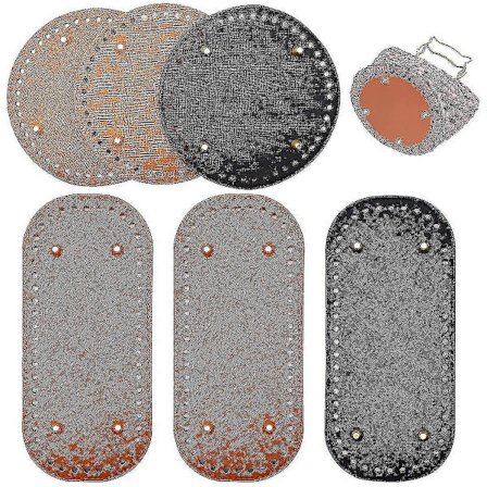 Väsbotten för virkning Läderkorg Botten Läder Väskskapare Bas(6st, Brun, Svart)