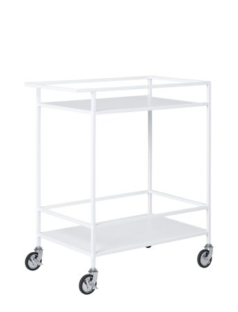 House Nordic | Rasa - Bar Trolley, 2 White Shelves, White Frame 68X40X79 Cm | 79X40X68CM
