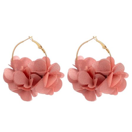 Rosblad Hoop Örhängen Ros Blomma Hängande Örhängen Ros Blomma Dinglande Örhängen Blomma Cirkel Örhänge Sommarsmycken Gåva Gul