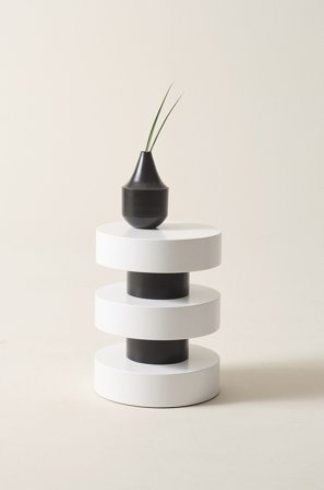 Jotex - Sidebord, Diameter 40 Cm Hvit/svart - PORTELLO - Kjøp Sidebord & småbord hos Jotex