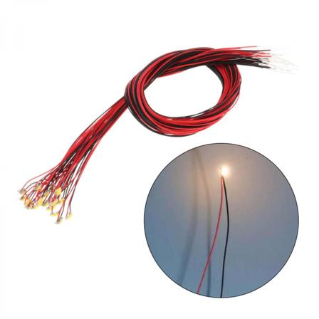 20x modell tåg Förlödda Micro Litz trådbundna LED-ledningar Ledningar Varmt ljus
