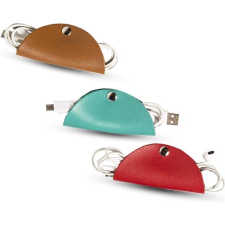 Läderkabelorganisatör, sladd Puuiisoul Taco Trio laddare Earphon