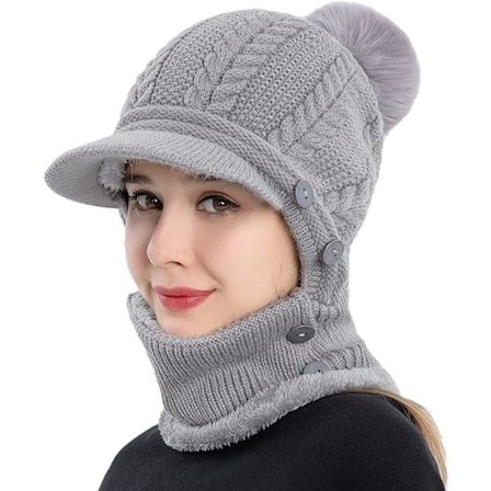 Vinter dam stickad pullover hörselskydd mössa Europeiska och