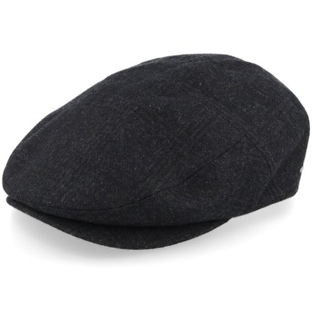 Bailey - Zwart flatcap Cap - Ormond Black Plaid Snap Cap @ Hatstore
