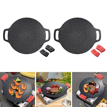 Griddle Plate Korean Grill Pan BBQ Griddle Non-stick Maifan Stone Tray Teppanyaki for Gas Stoves Induction Cookers