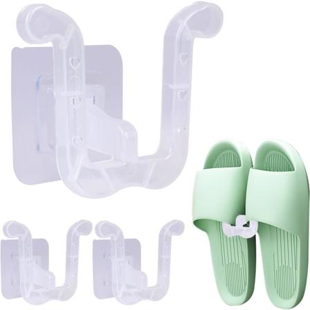 3 kpl:n läpinäkyvä tohvelihylly, poraton kylpyhuoneen tohveliteline