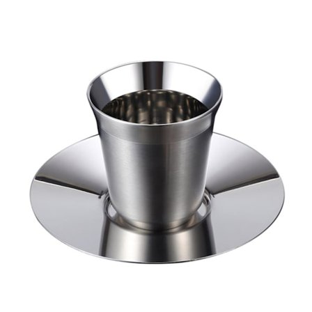 1 sett med rustfrie stålkrus Metall mini tekopper