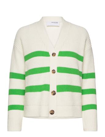 Slfbloomie Ls Knit V-Neck Cardigan Noos Cream Selected Femme