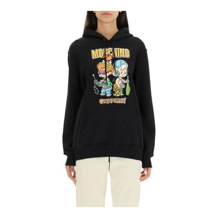 Moschino The FlintstonesSmiley hoodie Sort, Dame