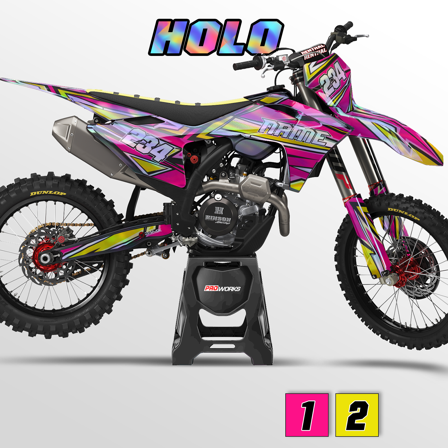 Personalised 24MX Holo Decal Kit Khaos - Fantic 250 XX 2020-2024