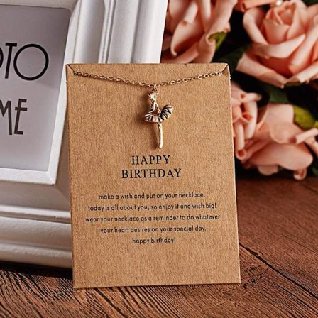 Gratulerer med dagen - halskjede 18K gullbelagt gavebursdag