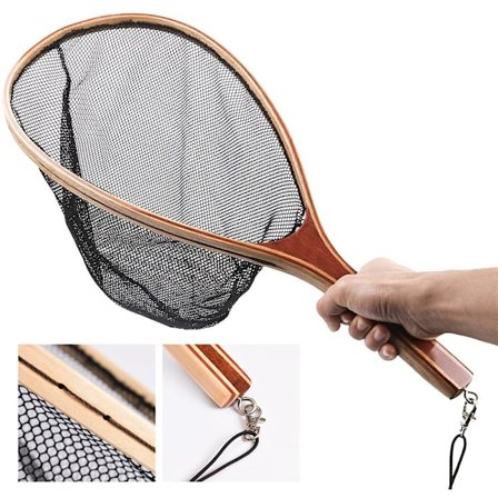 Håv for fluefiske, ørret, bass, nylonnett, fang og slipp fiskenett