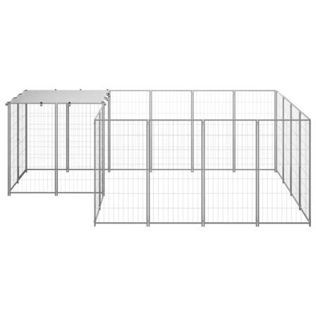 Vidaxl Hundgård Silver 6,05 M² Stål Silver