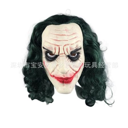 Nøye utvalgt Batman Jack-maske joker-maske Halloween-klovnemaske grønt hår rød nese latex hodedeksel Big Grin Jack
