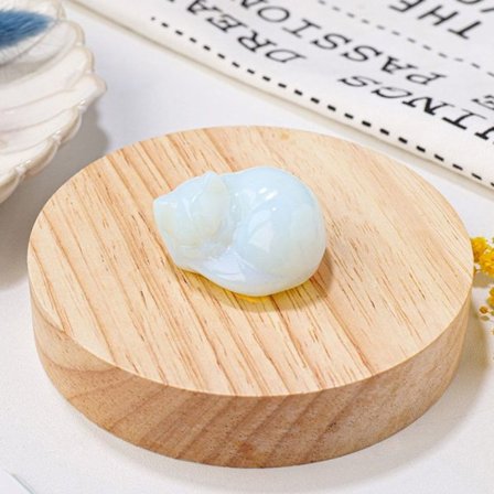 Naturlig krystal kattefigur Sovende kat statue 1 1